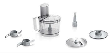 Bosch Kompakt-Küchenmaschine MultiTalent 3 MCM3100W, 20 Funktionen, Rührschüssel 2,3 L, Universalmesser, Schneid-Raspel-Wendescheibe, Schlagscheibe (Sahne), Einfüllhilfe, Deckel, 800 W, weiß - 6